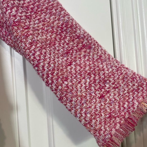 Chico's Pink Tweed Blazer With Fringe - Picture 7 of 12